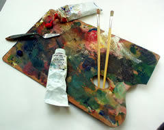 Palette with oils